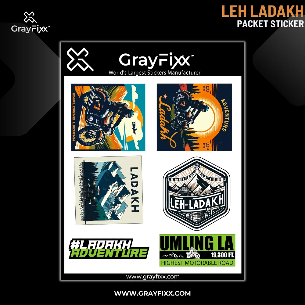 Leh Ladakh Packer Sticker For Anywhere | Printed In Premium Gloss Vinyl With FPF(Fade Protection Film), Water Proof, Precut Sticker, Size 2.0 Inches